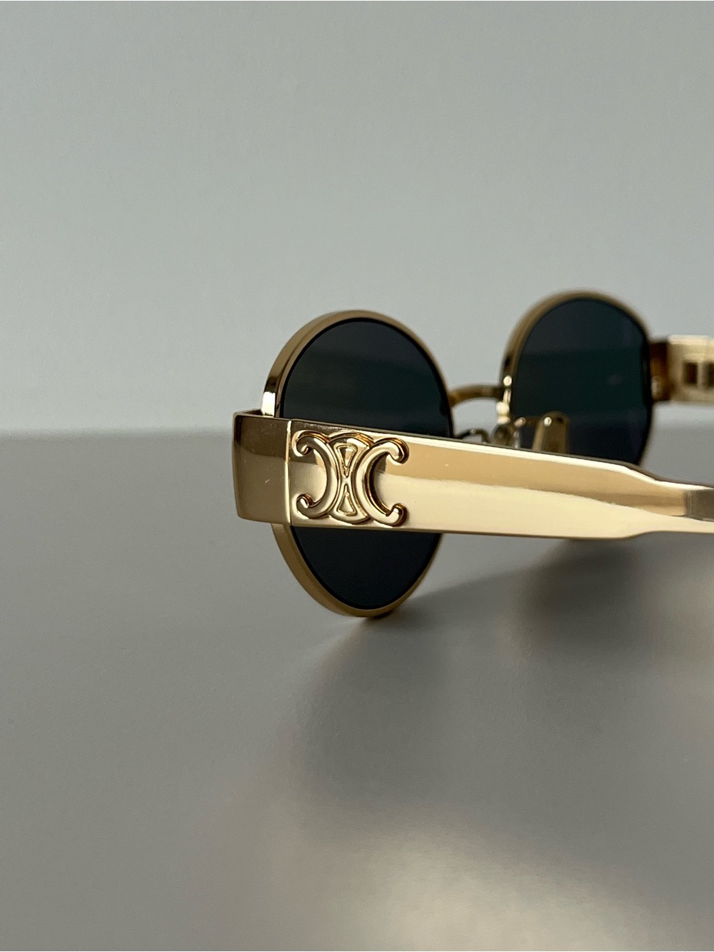 Celine Triomphe Metal 01 Sunglasses Green Lens Gold Frame - Picture 7 of 15